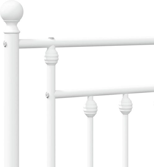 vidaXL Bed Headboard made of Metal White 75cm