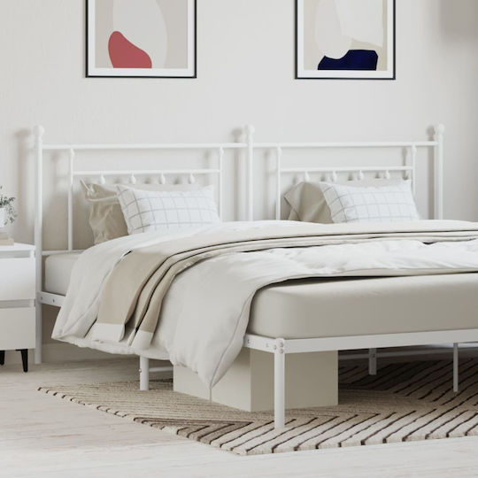 vidaXL Metal Bed Headboard White 193cm