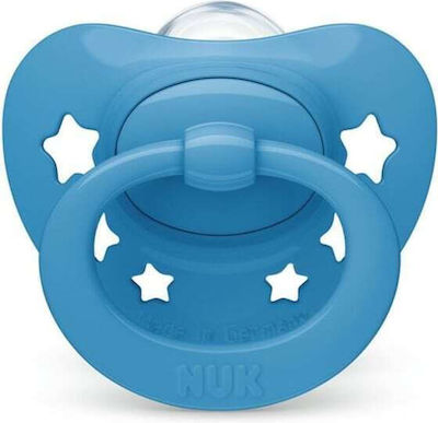 Nuk Orthodontic Pacifier Silicone Signature Stars Blue with Case for 6-18 months 1pcs