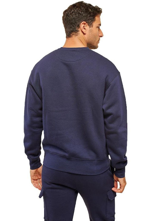 Blue Hunter Crew Minimal Men's Sweatshirt Blue