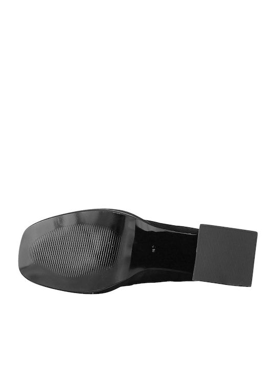Meile Wildleder Loafer Pumps Schwarze