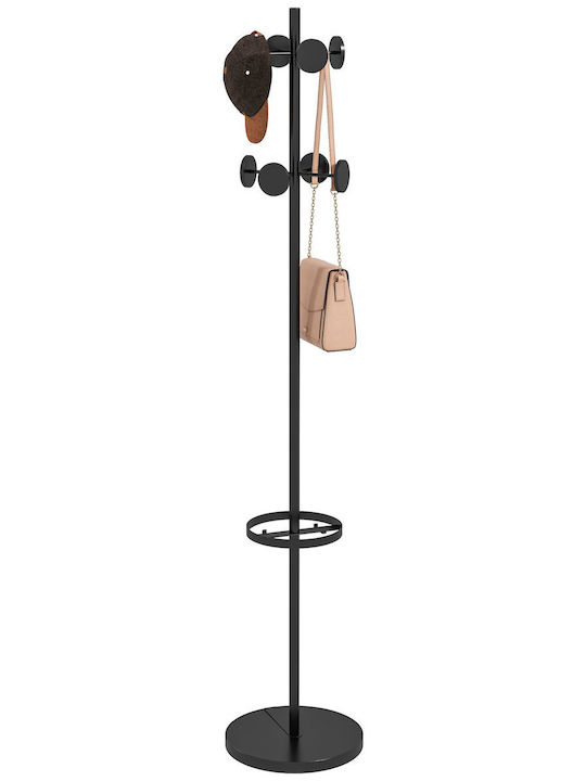 HomCom Καλόγερος Μεταλλικός Μαύρος 34x34x177cm