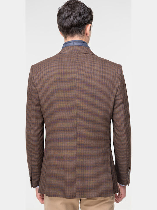 Men's Suit Jacket Slim Fit Brown