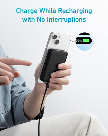 Anker MagGo 321 MagSafe Power Bank 5000mAh с USB-C порт Черен