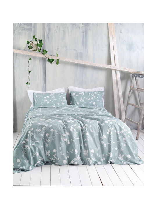 Rythmos Everly Pillowcase Set with Envelope Cover Blue - Green 50x70cm.