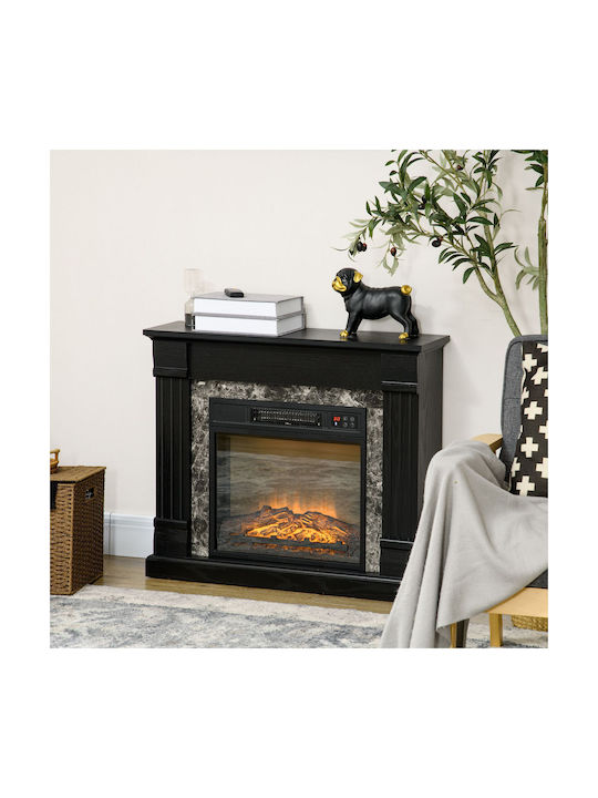 HomCom Под Електрическа печка 1800W 80x67.8см Черен