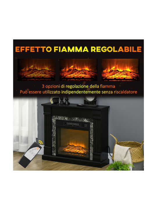 HomCom Под Електрическа печка 1800W 80x67.8см Черен
