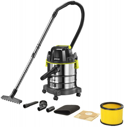 Ryobi Rechargeable Vacuum Wet / Dry Without Charger and Battery with Stainless Bin 18lt