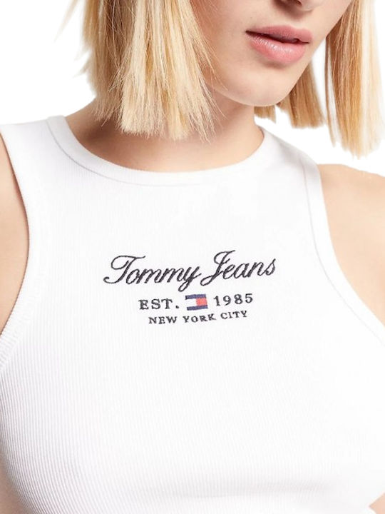Tommy Hilfiger Γυναικείο Crop Top Αμάνικο Λευκό