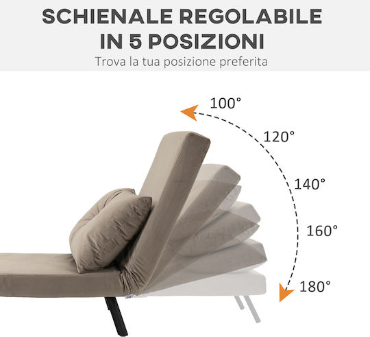 Armchair Bed Gray 63x73x81cm
