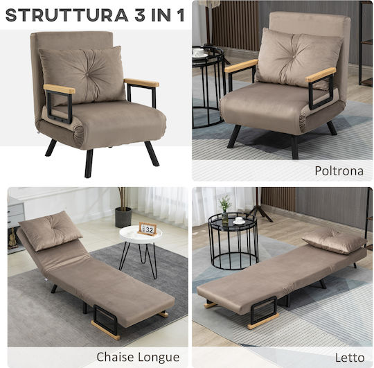 Armchair Bed Gray 63x73x81cm