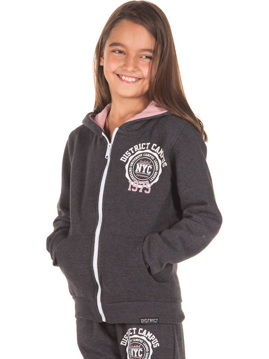 District75 Kinder-Sweatjacke mit Kapuze Gray 219KGHZ-627