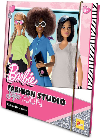 Lisciani Giochi Barbie Stickers Sketch Book Style Icon Fashion Studio for Children 5+ Years 6 Pieces