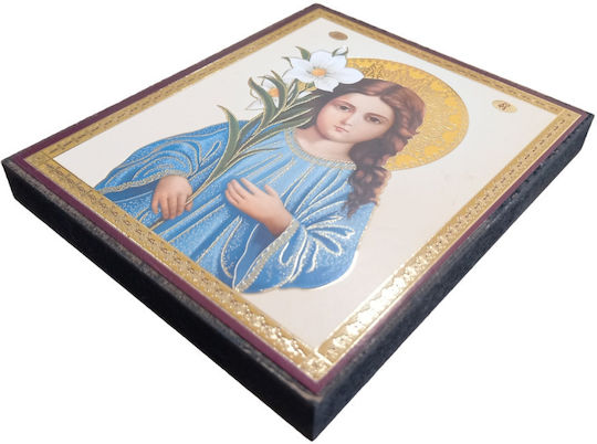 Eikona Икона Богородица с Младенеца Дървена 10x12см