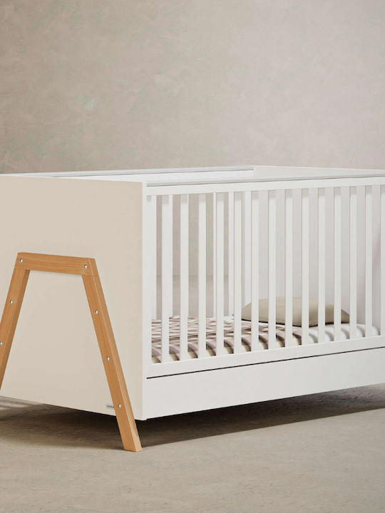 Casababy Κούνια Oslo White & Walnut με Στρώμα