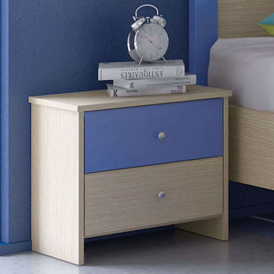 Ν3 Kinder Nachttisch Hölzernes Latte-Blue 50x35x43cm