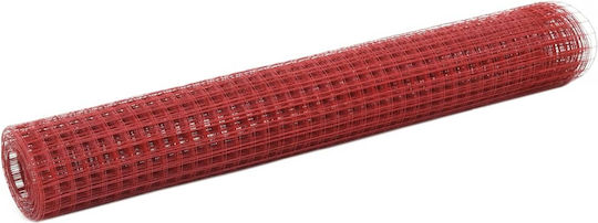 vidaXL Wire Fencing with PVC Coating Red 1x25m