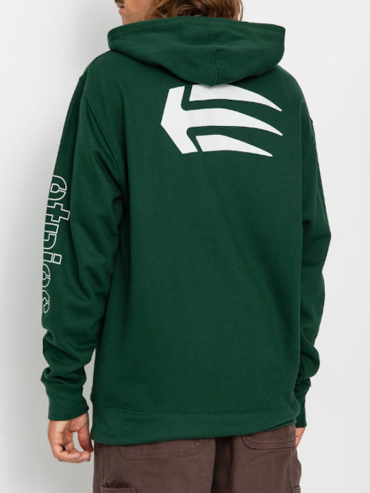 Etnies Men's Sweatshirt with Hood and Pockets Green