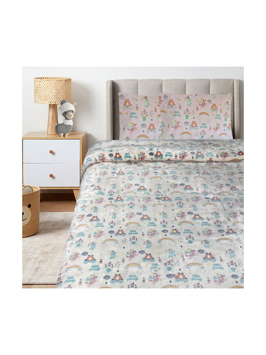 Astron Italy Κουβέρτα Βελουτέ Little Princess Ροζ 160x220εκ.