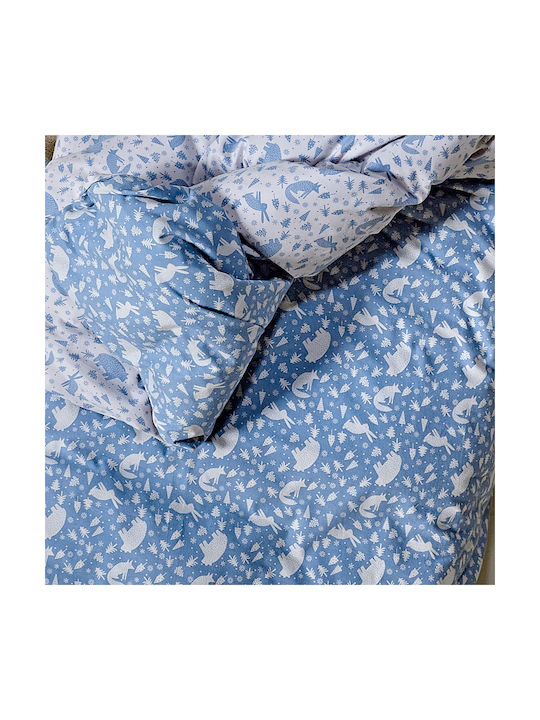 Kentia Loft Aspen Set Kids Duvet Cover Single with Pillowcase Cotton Blue 160x240cm