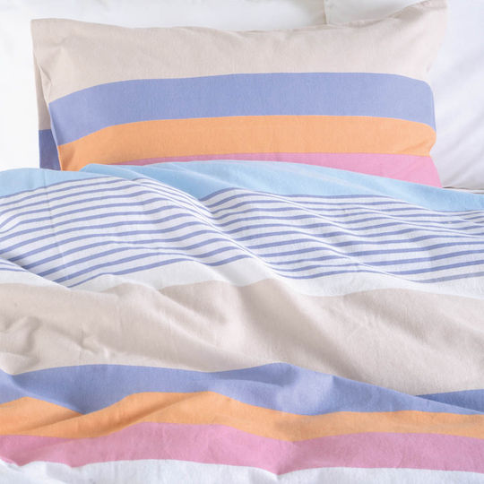 Rythmos Sheet Set Semi-double with Elastic Band Cotton Jesse Blue 105x205cm 3pcs
