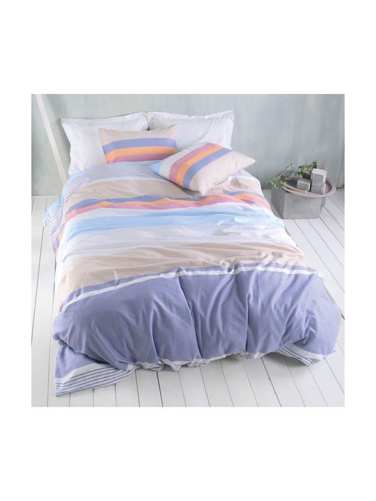 Rythmos Sheet Set Semi-double with Elastic Band Cotton Jesse Blue 105x205cm 3pcs