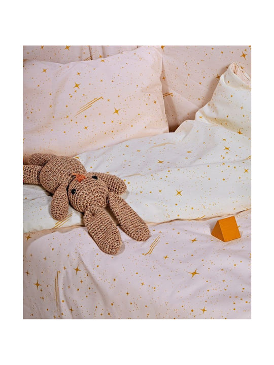 Kentia Σετ Βρεφικά Σεντόνια Κούνιας Βαμβακερά Baby Lupus Ροζ 120x170εκ. 3τμχ