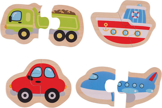 Lemnos Puzzle pentru Copii Puzzle - Mijloace de Transport pentru 1+ Ani 8buc Big Jigs