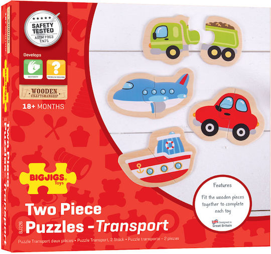 Lemnos Puzzle pentru Copii Puzzle - Mijloace de Transport pentru 1+ Ani 8buc Big Jigs