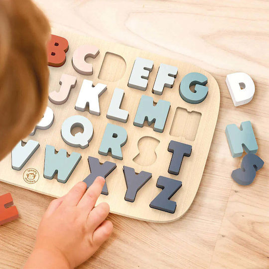 Lemnos Puzzle pentru Copii cu Îmbinări Alphabet 26buc Speedy Monkey