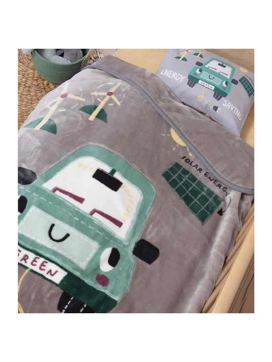 Nef-Nef Homeware Blanket Nursery Swaddling Blankets green car Velvet Green 75x100cm