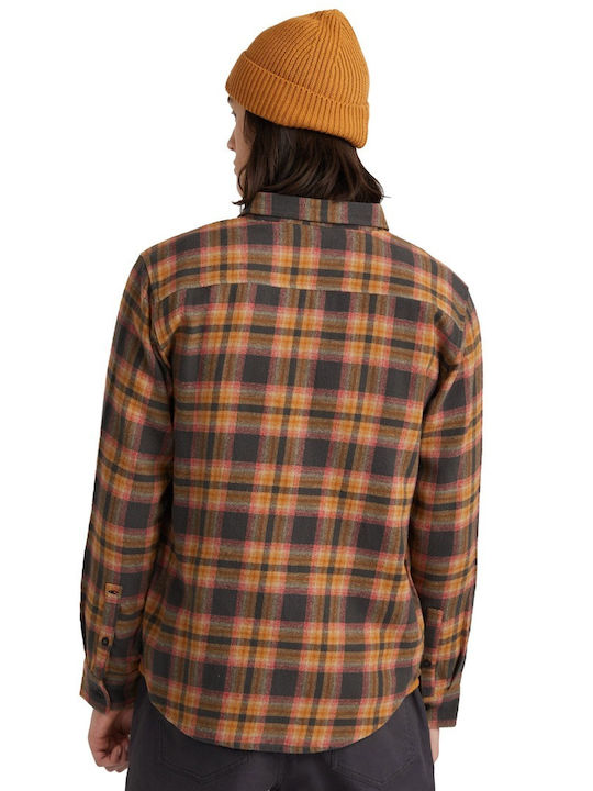 O'neill Men's Shirt Long Sleeve Flannel Checked Orange