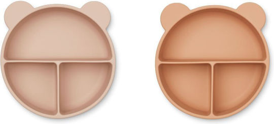 Liewood Baby Food Plate Merrick made of Silicone Pink 2pcs