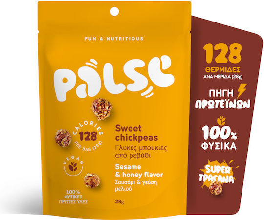 Palse Τραγανές Μπουκιές Sweet Chickpeas από Ρεβύθι με Σουσάμι & Μέλι 28gr