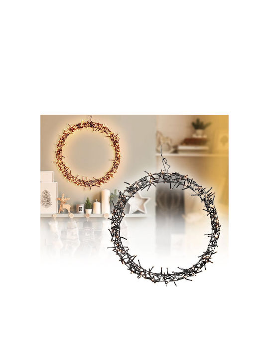 Christmas Lighted Decorative Wreath Electric Powered 38cm
