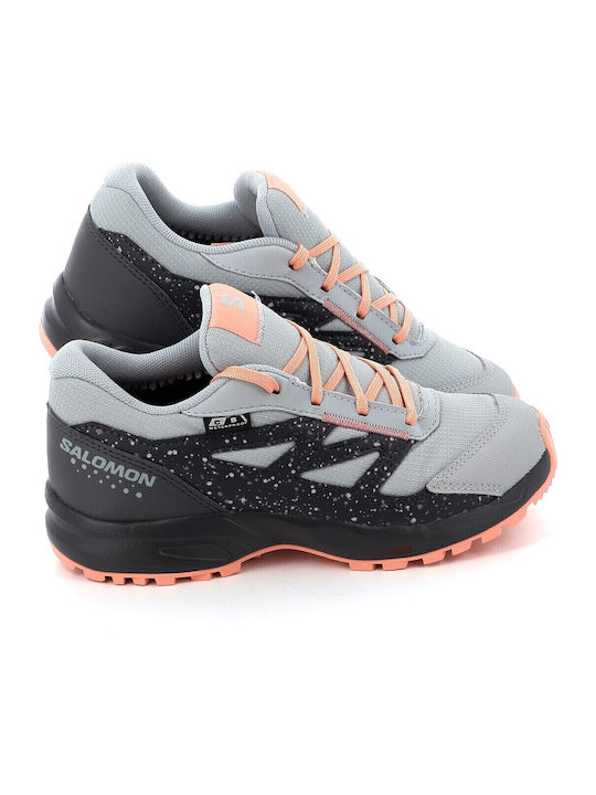 Waterproof Kids Sports Shoes Running with Laces Gray