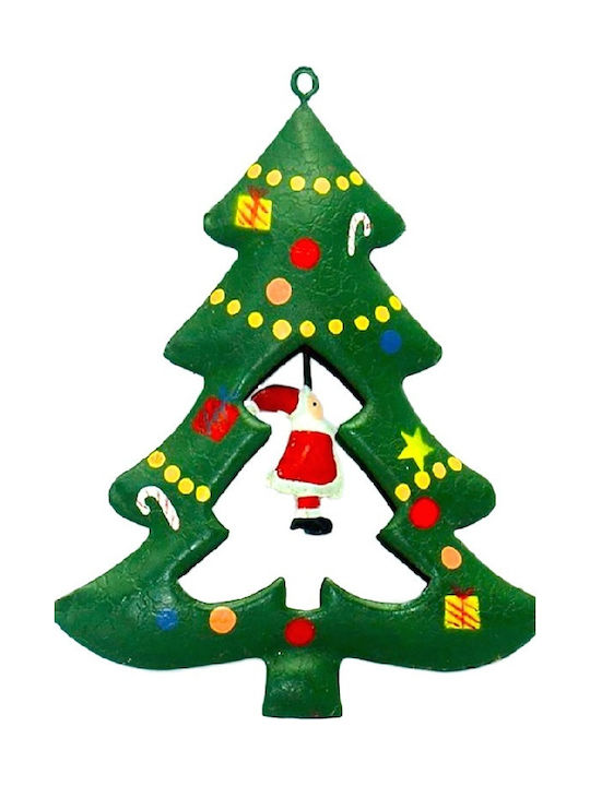 SP Souliotis Christmas Metallic Tree Ornament Green 9x10cm