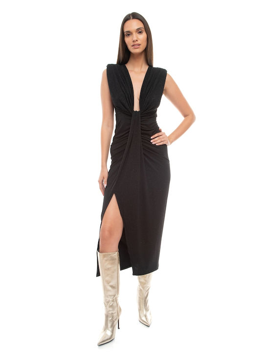 Raffaella Collection Midi Dress Draped Black