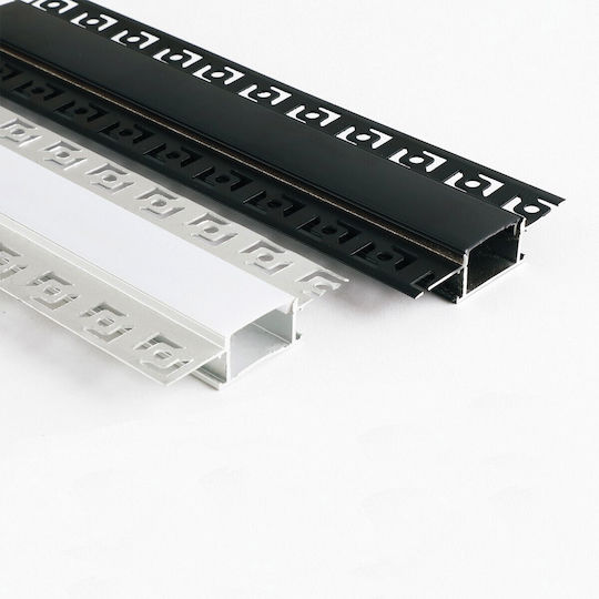 VK Lighting Satz 2Stück Eingelassen Aluminiumprofil für LED-Streifen 200cm