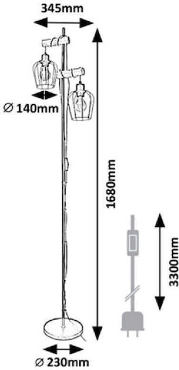 Rabalux Lampă de Podea Î168cm. Negru Rabalux Lampă de Podea Î168cm. Negru