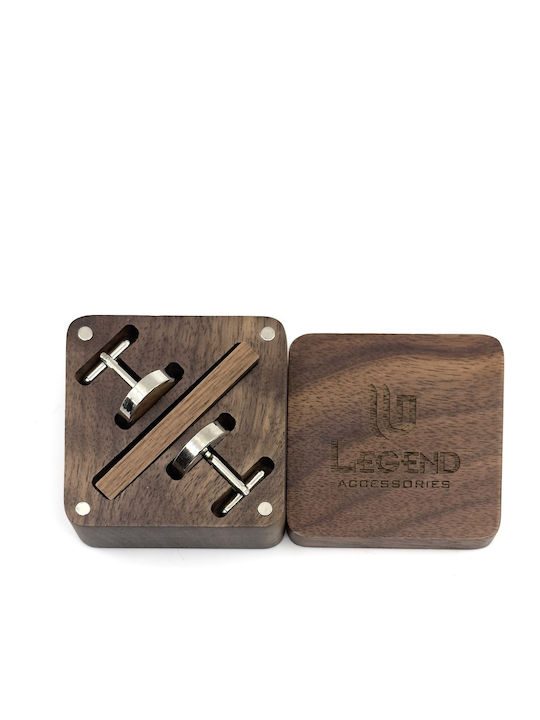Legend Accessories Manschettenknöpfe aus Holz in Braun Farbe Legend Accessories Manschettenknöpfe aus Holz in Braun Farbe