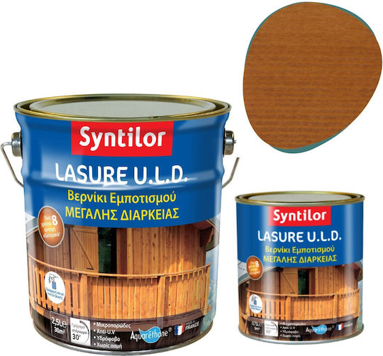 Syntilor Lasure U.L.D. Microporeuse Aquaréthane Βερνίκι Εμποτισμού Νερού Καρυδιά Γυαλιστερό 2.5lt