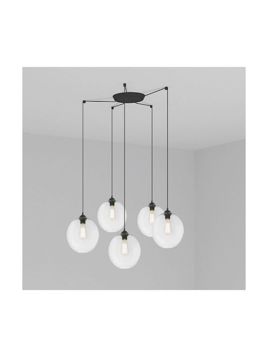 Faro Barcelona Pendant Chandelier for 5 Bulbs E27 Black