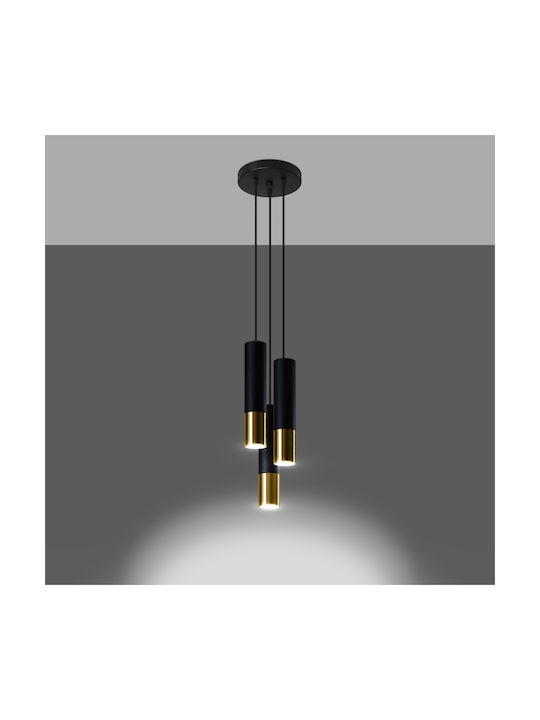 Sollux Loopez 3P Pendant Light Three-Light for Socket GU10 Black