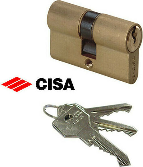 Cisa Lock Cylinder Security 80mm (35-45) with 3 Keys Gold