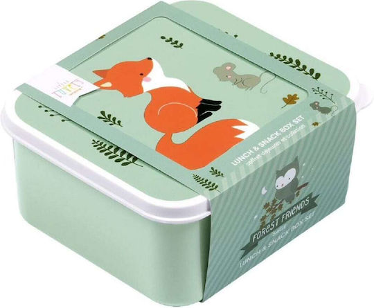A Little Lovely Company Forest Friends Plastic Kids' Lunch Set 0.85lt Green x x 6cm