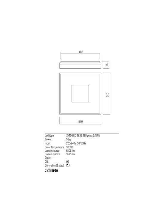 Redo Group Maya Modern Metal Ceiling Light with Integrated LED 51pcs Gold