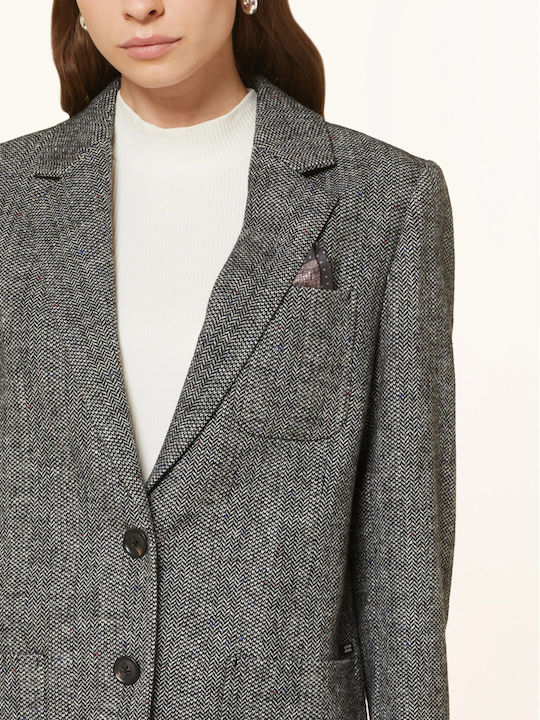 Scotch & Soda Herringbone Γυναικείο Σακάκι Γκρι