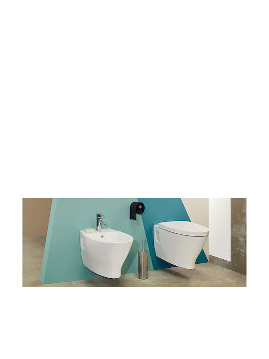 Sanitana PopArt Wandhängende Toilette mit Deckel Thermodur Weiße Thermodur