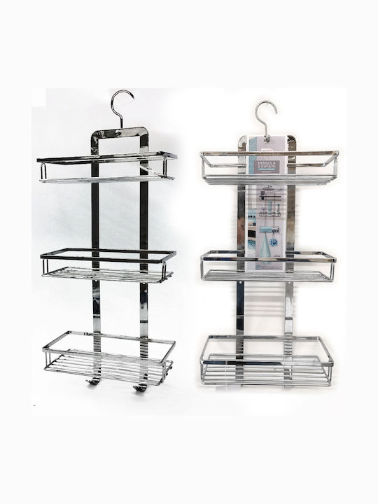 General Trade Wall Mounted Bathroom Shelf Metallic with 3 Shelves 26x11x55cm Silver